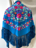 Mantón Flamenco Bordado con Flecos -Mantoncillo de Flamenca -Varios Colores Tk26