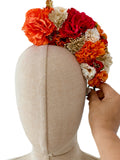 Corona de Flores Flamenca Hecha a Mano con Flores de Tela TK-26-f17