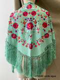 Mantón Flamenco Bordado con Flecos -Mantoncillo de Flamenca -Varios Colores 270032 - FELIZ SHOPPING 