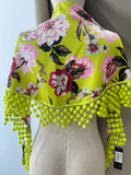 Mantón Rocío con Flecos madroño – Chal Floral Español tk-26-M