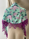 Mantón Rocío con Flecos madroño – Chal Floral Español tk-26-M