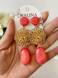 PENDIENTE FLAMENCO CON PIRDRA NATURAL PEN999 - FELIZ SHOPPING 