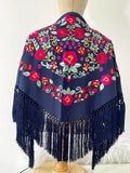 Mantón Flamenco Bordado con Flecos -Mantoncillo de Flamenca -Varios Colores Tk26
