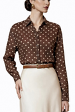 Camisa de lunares clásica de manga larga 813-2