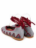 Bailarinas de crochet estilo bohemio con cordones N5810