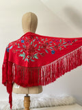 MANTON FLAMENCO BORDADO MEDIANA PARA ADULTOS Y NIÑAS - 27006 ROJO - FELIZ SHOPPING 