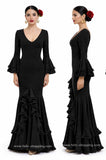 3925 Traje Flamenco Mujer Manga Larga con Volantes Ajustado - FELIZ SHOPPING 