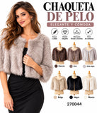 Chaqueta Corta de Pelo Sintético para Mujer - Elegante y Cálida-Ideal para Fiestas, Bodas y Eventos 270044 270045