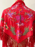 LD MANTONCILLO BORDADO ALGODON ROJO MANT7599