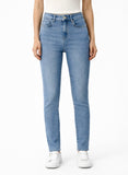 Jeans ajustados de tiro alto elásticos-Azul claro F5138