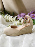 Esparto de cuña de esparto para mujer -Cómodos y elegantes 6006 - FELIZ SHOPPING 