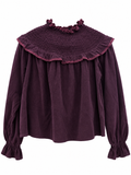 Blusa de Mujer con Volantes y Cuello Fruncido 8471