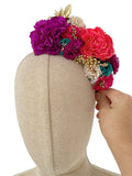 Corona de Flore Flamenca para nina Hecha a Mano con Flores de Tela TK-26-f14 - FELIZ SHOPPING 