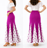 60105 Falda Flamenca con Lunares -Falda de Baile Flamenco de Cintura Alta