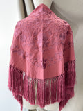 Mantón Flamenco Bordado con Flecos -Mantoncillo de Flamenca -Varios Colores Tk26