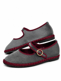 Zapatos Mary Jane de Terciopelo-Elegancia Vintage y Máxima Comodidad N5801