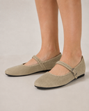 Bailarinas Mary Jane de terciopelo estilo retro -Cómodas combinables y disponibles en varios colores H9037