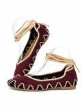 Bailarinas de crochet estilo bohemio con cordones N5810