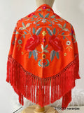 Mantón Flamenco Bordado con Flecos -Mantoncillo de Flamenca -Varios Colores 270032 - FELIZ SHOPPING 