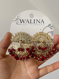 Pendientes flamencos de abanico con flecos y cuentas de colores PEN1299 - FELIZ SHOPPING 