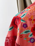 LM MANTONCILLO BORADO FLORE ROJO-CORAL 23 - FELIZ SHOPPING 
