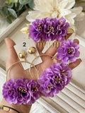 Conjunto Flamenco de Flores – Pendientes y Peineta - FELIZ SHOPPING 
