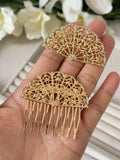 broche peineta abanico grande doraodo bro499 - FELIZ SHOPPING 