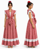 7893 Conjunto Flamenco Piquillo y Falda de Cuadros (Camiseta Blanca No Incluida)