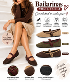 Bailarinas Mary Jane de Mujer – Zapatos Planos con Hebilla y Diseño Bicolor YR908