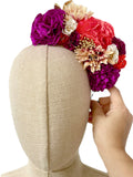 Corona de Flores Flamenca Hecha a Mano con Flores de Tela TK-26-f17