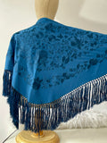 L01-270021 MANTON BORDADO FLRCO CORTO AZUL PETRORIO