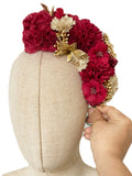 Corona de Flores Flamenca Hecha a Mano con Flores de Tela TK-26-f17
