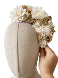 Corona de Flores Flamenca Hecha a Mano con Flores de Tela TK-26-f17