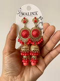 Pendientes largos con flecos y cuentas-Estilo flamenca pen1199
