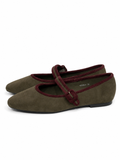 Bailarinas Mary Jane de Mujer – Zapatos Planos con Hebilla y Diseño Bicolor YR908