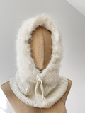 Pasamontañas de Punto para Mujer con Pelo Suave-Gorro y Cuello 2 en 1 -Cálido y Cómodo para Invierno go1499