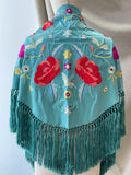 Mantón Flamenco Bordado con Flecos -Mantoncillo de Flamenca -Varios Colores 270032 Tk26
