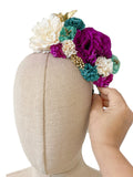 Corona de Flore Flamenca para nina Hecha a Mano con Flores de Tela TK-26-f14 - FELIZ SHOPPING 