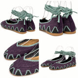 Bailarinas de crochet estilo bohemio con cordones N5810