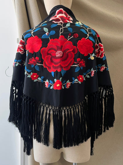 LB MANTONCILLO BORDADO negro   MANT7999