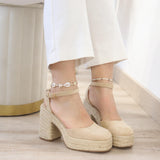 Esparto de Tacón Grueso con Plataforma de Yute 6106