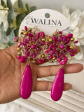 Pendientes flamencos de flor con lágrima -Largos llamativos y elegantes PEN1399