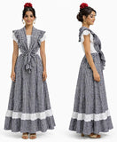 7893 Conjunto Flamenco Piquillo y Falda de Cuadros (Camiseta Blanca No Incluida)