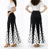 60105 Falda Flamenca con Lunares -Falda de Baile Flamenco de Cintura Alta