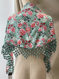 Mantón Rocío con Flecos madroño – Chal Floral Español tk-26-M