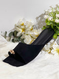Sandalias planas de punta cuadrada con detalle metálico – estilo elegante y versátil AA68