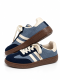 Zapatillas Casual Retro Combinadas de Mujer -Efecto Ante -Suela de Goma CC268