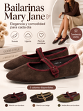 Bailarinas Mary Jane de Mujer – Zapatos Planos con Hebilla y Diseño Bicolor YR908