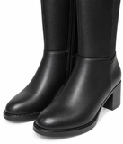Botas Altas de Mujer con Tacón Ancho, Caña Elástica y Cremallera Lateral TF8922