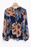 Blusa de gasa con estampado floral vintage 815-5